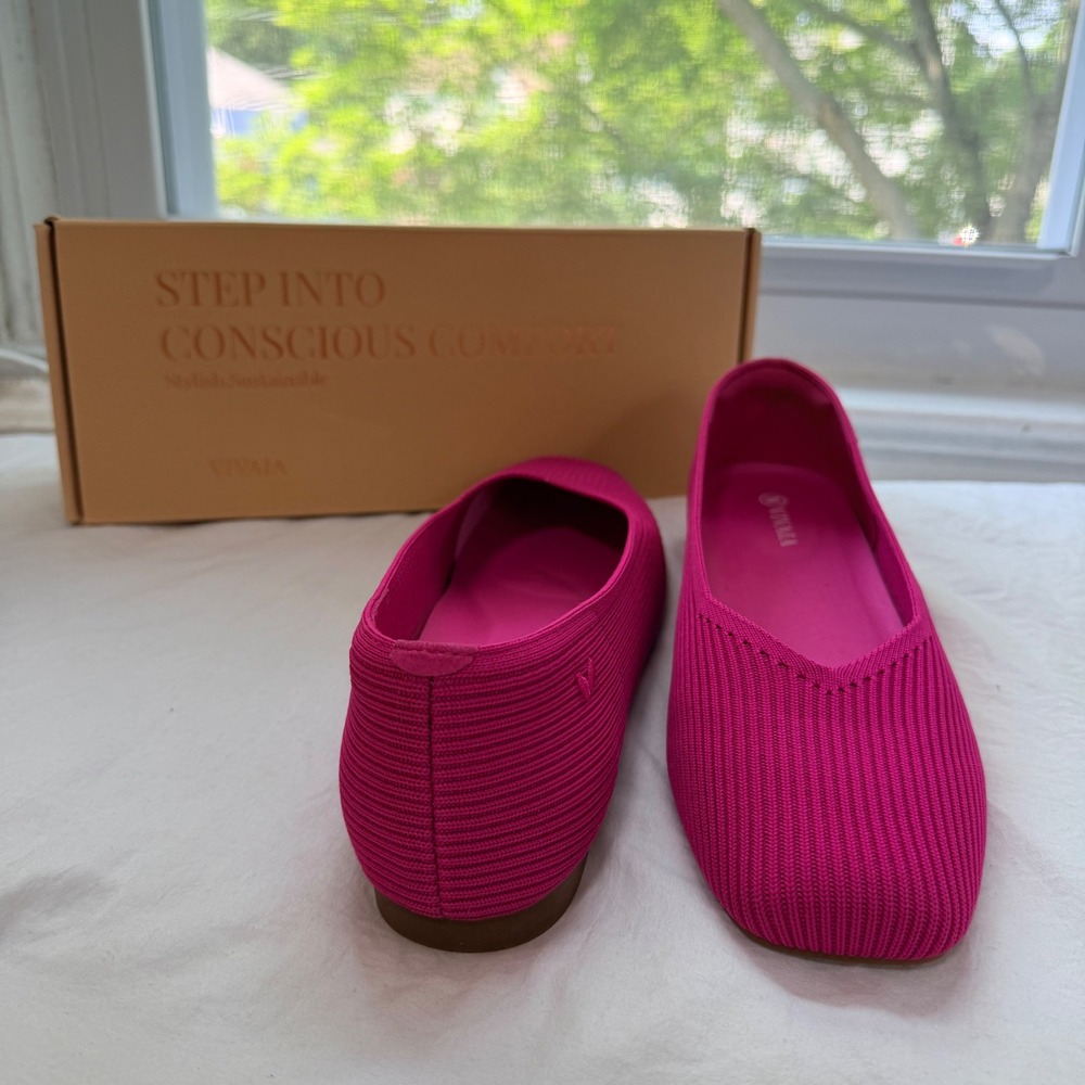 VIVAIA Margot 2.0 Pitaya Pink Knit Ballet Flats - Size EU 41.5 / US 10 / NWT - Picture 3 of 7
